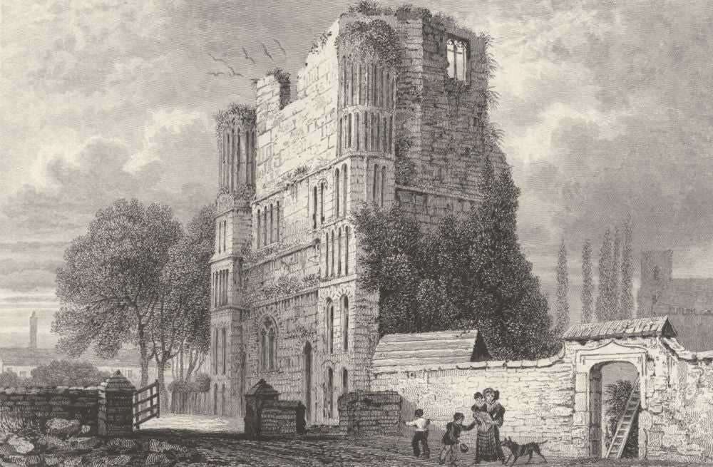 KENT. Malling Abbey. Kent. (Bartlett) 1828 old antique vintage print picture